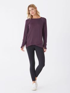 Our most popular sweatshirt, the Leanna tulip-hem tunic is made from our FeatherLoop Fleece and is literally one of the softest tops you will ever put on. Made from brushed TENCEL Modal, this breathable, versatile sweatshirt can be paired with anything from leggings to your favorite jeans. Cozy Fit Top For Fall Layering, Comfortable Fit Tops For Layering In Fall, Fall Long Sleeve Top With Thumbholes, Sporty Soft Texture Tops For Fall, Fall Long Sleeve Top With Thumbholes For Layering, Athleisure Long Sleeve Tops With Soft Texture, Fall Tops For Layering With Asymmetrical Hem, Fall Layering Tops With Asymmetrical Hem, Fall Tops With Asymmetrical Hem For Layering