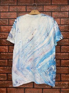 Vintage 90s Tie Dye Marble Art Hippie T Shirt / Skates Surfing T Shirt / 90s Vibe / 90s Streetwear T Shirt Size L Condition : Good Used Size on tag : LColour : Marble art tie dyeBrand : UnknownMeasurement : Armpit to armpit - 21.5”Length - 29.5”Material : CottonMade In: USA THE SHIPPING (Your Choice Please read)1. The shipping cost is USD 20 via Malaysian Registered Postage With Tracking Number.It will take 2-4 weeks or more for delivery, depends on your custom checking.2. Add USD 10 for speedy Blue Graffiti Print T-shirt For Summer, Casual Short Sleeve T-shirt With Abstract Print, Short Sleeve Graphic Tee With Abstract Print, Cotton T-shirt With Abstract Print In Relaxed Fit, Artsy Cotton Crew Neck T-shirt, Tie Dye Graffiti Print Crew Neck Top, Tie Dye Crew Neck Top With Graffiti Print, Summer Crew Neck T-shirt With Abstract Print, Crew Neck Cotton Tops With Abstract Print