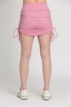 75% Nylon, 25% Spandex Built-In Spandex Shorts Adjustable Length, Drawstring Side Ties Model Details: Modeled in size: Medium Model Bust: 34 Model Waist: 27 Model Height: 5'9 Fitted Tiered Skort With Elastic Waistband, Stretch Tiered Skirt With Elastic Waistband, Fitted Tiered Mini Skirt With Built-in Shorts, Fitted Tiered Skort With Built-in Shorts, Summer Elastic Waistband Elastane Skort, Summer Elastane Skort With Elastic Waistband, High Waist Stretch Swim Skirt With Lining, High Waist Stretch Lined Swim Skirt, Stretch Tiered Mini Skirt