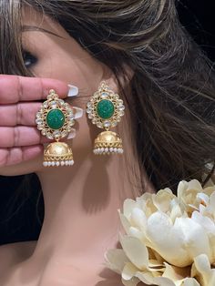 "\"Dive into the timeless elegance of Kundan Jhumka/Jhumki and Diamond earrings, reflecting the rich heritage of Indian and Pakistani Jewelry, adorned with the glamour of Bollywood. Discover your perfect pair ✨💎. Explore an array of designs and varieties by visiting my Etsy shop for an extensive collection 🛍️:    https://thefashionofindia.etsy.com\"kundan bridal earrings/wedding handmade jewelry Polki Earrings/Kundan Earrings/Chandbali Earrings/Chandelier Earring/Indian Earrings/ Pakistani Ear Pakistani Earrings, Polki Earrings, Chandbali Earrings, Kundan Earrings, Pakistani Jewelry, Indian Earrings, Jhumka Earrings, Stone Carving, Hand Made Jewelry