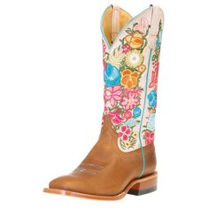 Macie Bean Womens MB Ring around the Rosita Floral Boot Flower Cowgirl Boots, Floral Cowgirl Boots, Shoe Goals, College Shoes, Cute Cowgirl Boots, Flower Boots, Casual Country Outfits, Western Shoes, Floral Boots