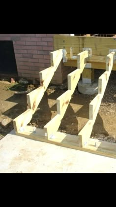 the wooden steps are ready to be built