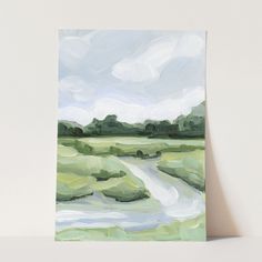 ’Windsor Castle II’ Art Print - Paper / 5x7 in / No Frame - Smithfield Virginia Wall - abstract - Artwork - coast Marsh Art, Coastal Virginia, Virginia Art, Picturesque Landscape, Ski Town, Coastal Painting, Botanical Collection, Windsor Castle, Coastal Landscape