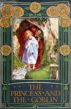 the princess and the goblin book cover with an image of a woman holding a cross