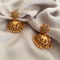 Dahlia Antique Jhumka Earrings Brass, Earrings, Festive Wear, Free Size, Gold, Gold Plated, Re-polishable, Solids Kamakhyaa Antique Jhumka, Window Seat Design, Desi Jewelry, Gold Jhumka Earrings, Irish Culture, Sustainable Clothing Brands, Antique Gold Jewelry, Handmade Earring, Seat Design