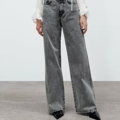 Favorite Bloggers Super Trendy Nwt No Flaws Measures Approximately Laying Flat In Inches Inseam: 32” Fast Shipping Bundle And Save Wide Leg Black Jeans, Zara Wide Leg Jeans, Zara Denim Jeans, Wide Leg Pants Jeans, Flair Jeans, Womens Cropped Jeans, Yellow Denim, Denim Flare Jeans, Black Jeans Women