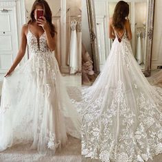 Boho Wedding Dress Lace Bohemian Beach Bridal Gowns, Wedding Dress Unique Back, Avery Austin Wedding Dress, A Line Wedding Dress Boho, Vine Wedding Dress, Magical Forest Wedding Dress, Romantic Boho Wedding Dress Bohemian Style, Wedding Linger The Bride, Boho Country Wedding Dress