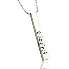 Bar Necklace Men, Family Bar, Custom Bar Necklace, Engraved Bar Necklace, Side Bar, Vertical Bar Necklace, Friendship Necklace, Engraved Pendant, Vertical Bar