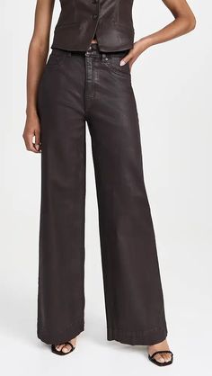 DL1961 Hepburn Wide Leg Jeans: High Rise Vintage 32' | Shopbop High Rise Brown Jeans For Workwear, High Rise Brown Jeans For Work, Brown High Rise Jeans For Work, Mid-rise Jeans With Seam Detailing For Fall, Chic High Rise Brown Jeans, Fall Mid-rise Jeans With Seam Detailing, Mid-rise Brown Jeans For Work, Chic Jeans With Seam Detailing For Spring, Modern Leather Bottoms For Spring