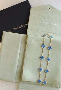 Van Cleef & Arpels Vintage Alhambra 33.86 in Charm Necklace 18k Yellow Gold.... Condition is Pre-owned. Shipped with USPS Ground Advantage. Blue Van Cleef, 10 Motif Necklace, Van Cleef Necklace, Purple Vans, Fierce Fashion, Van Cleef & Arpels, Blue Vans, Dope Jewelry, Van Cleef Arpels