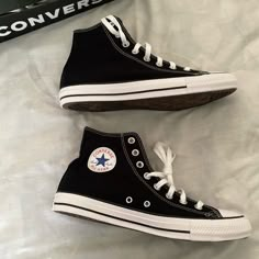 Converse Unisex Chuck Taylor All Star High Top Sneakers Size: 8.5 Men’s / 10.5 Women’s Color: Black Condition: Brand New Fit: This Style Runs Large Smoke And Pet Free Home Comfortable Black Canvas Shoes For Streetwear, Black Canvas Shoes With Speckled Midsole For Streetwear, Comfortable Black High-top Sneakers With Vulcanized Sole, Comfortable Black High-top Sneakers With Laces, Comfortable Black Mid-top Sneakers, Converse Black Aesthetic, Black Converse Aesthetic, Aesthetic Converse, All Star Black