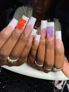 Polygel Nails, Cute Nails, Acrylic Nails, White French Tip, Bears Nails, French Tip Nails, Gummy Acrylic Nails Gummy Bear, Acrylic Nails White French Tip, Nails Gummy Bear, Cute Nails Inspiration, Nails White French Tip, Nails Inspiration Simple, Cute Nails Acrylic, Acrylic Nails White, Nails White French