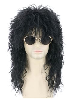 PRICES MAY VARY. MATERIAL: 70's 80's men's rock wig is made from high quality synthetic fibre, natural and comfortable, soft to the touch, just like real hair. Retro Style: Embrace the 80s fashion with this long, wavy black mullet wig inspired by rock legends. Iconic 80s Style: Unleash your inner rockstar with this authentic 80s mullet wig, perfect for heavy metal, disco, or Halloween costumes. Package Included: Wig X1 + Wig cap X1. If you have any questions, please feel free to contact us. We d 1980's Wigs, Shaggy Bob For Fine Hair Over 50, 80s Mullet, 80s Wig, The 80s Fashion, Hair Retro, Black Mullet, Fashion Costume Halloween, Mullet Wig