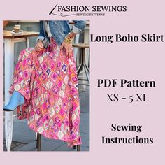 the sewing pattern is shown with instructions for how to sew