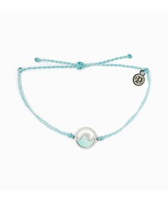 Embrace the beachy vibes with this Pura Vida bracelet! Adjustable Blue Jewelry For Vacation, Silver Beachy Jewelry For Beach Occasions, Adjustable Ocean Color Summer Jewelry, Summer Ocean Color Adjustable Jewelry, Casual Wrap Bracelet As Gift, Casual Adjustable Wrap Bracelet For Gift, Turquoise Braided Bracelets For Summer Beach, Coastal Beach Bracelet Jewelry, Coastal Style Bracelet Jewelry For Vacation