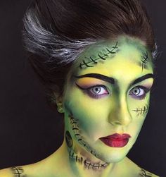 #frankenstein #frankensteinsbride #Undiscovered_Mua #kryolan #makeup #green #greeneyes #airbrush #sfx Frankenstein Halloween Makeup, Frankenstein's Bride, Frankenstein Makeup, Bride Of Frankenstein Costume, Kryolan Makeup, Frankenstein Costume, Halloween Make-up Looks, Halloween Makeup Diy