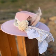 Pretty in Pink Hat Winter Boater Hat With Curved Brim, One Size, Adjustable Pink Hat For Fall, Beach-style Felt Cap One Size Fits Most, Beach Cap Felt Hat, Pink Wide Brim Hat For Fall, Beach Cap Felt Hat One Size Fits Most, Pink Brimmed Fedora For Winter, Pink Wide Brim Hat For Winter, Winter Fedora Hat, One Size Fits Most