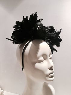 "Black Bird fascinator- Halloween- Feather Headband- Kentucky Derby- Ravens- Crow- Horse race- Mad Hatter Hello, I have one made so it can ship within a day or two. This fascinator is perfect to add whimsy and is just so fun you'll be the life of the party. A great conversation piece Most people while talking to you don't notice the bird at first and then all of a sudden they say,\" oh my God you have a bird on your head !\" This black feather fascinator has a black feather bird with a puff of b Black Structured Crown Headpiece For Party, Black Headband Fascinator For Party, Black Party Fascinator With Structured Crown, Black Costume Hats For Royal Ascot Party, Black Party Headband, Adjustable Headband For Party With Pinched Crown, Black Feathered Hats And Headpieces For Kentucky Derby, Black Feather Trim Mini Hats For Kentucky Derby, Black Feathered Costume Hats For Kentucky Derby