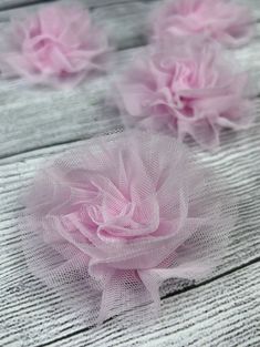 "This listing is for 5 4 inch soft Tulle Flowers in Light Pink.  Flowers can also be purchased individually. Each flower measures approx. 4\" inches.  Perfect for DIY headbands, hair clips, or whatever your creative mind dreams up.  Your order will ship the day of purchase or the next day.   Need more or less?  No problem!  Convo us for a custom listing" Tulle Flowers Diy, Crepe Paper Flowers Tutorial, Diy Headbands, Light Pink Flowers, Tulle Flowers, Crepe Paper Flowers, Paper Flower Tutorial, Diy Headband, Soft Tulle