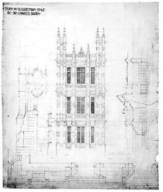 architectural design-for-highclere-castle-study-of-elizabethan-style-by ...