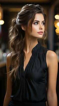 Wavy Ponytail Hairstyles, Wavy Hairstyles For Long Hair, Hair Styles Women, Hair Stail, Summer Ponytail, Half Up Hairstyle, Hairstyles For All Hair Types, Weave Ponytail Hairstyles, Wavy Ponytail