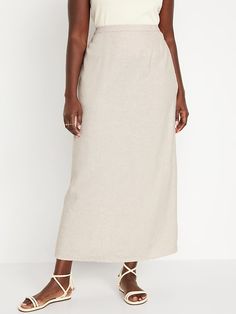 Linen-Blend Maxi Skirt | Old Navy Tan Linen Skirt Outfit, Linen Pencil Skirt Outfit, Linen Midi Skirt Outfit, Linen Skirt Outfit Summer, Linen Maxi Skirt Outfit, Linen Skirt Outfit, Maxi Skirt Outfit Summer, 2024 Clothes, Skirt Outfit Summer