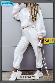 Street Sportswear Solid Patchwork Draw String Hooded Collar Long Sleeve Two Pieces(5 Colors) White Sporty Hoodie For Leisure, Sporty White Hoodie For Leisure, Leisure Long Sleeve Activewear For Winter, Winter Long Sleeve Leisure Activewear, White Hooded Casual Activewear, White Athleisure Tracksuit For Sports Season, Casual White Sweats For Leisure, Sporty Long Sleeve Tracksuit With Pockets, White Hoodie Activewear For Sports Season