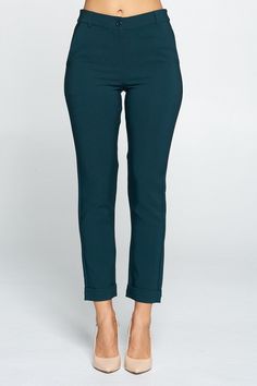 Ankle Pants - 96% POLYESTER, 4% SPANDEX