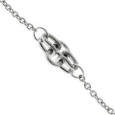 Hermes Rose de Mer Diamond Gold Bracelet 0000343 Diamond Gold Bracelet, White Gold Diamond Bracelet, French Luxury Brands, Gold Diamond Bracelet, Hermes Jewelry, White Gold Chain, White Gold Chains, White Gold Bracelet, Gold Link