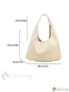 Bird in Bag - Casual Canvas Textured Shoulder/Handheld/Underarm Commuting Bag with Large Capacity Handheld Beige Hobo Bag For Daily Use, Beige Handheld Hobo Bag For Daily Use, Daily Use Beige Handheld Hobo Bag, Handheld Hobo Bag For Daily Use, Large Everyday Hobo Shoulder Bag, Large Double Handle Hobo Bag For Daily Use, Large Beige Shoulder Bag For Errands, Versatile Bucket-shape Hobo Bag For Shopping, Solid Color Handheld Hobo Bag With Large Capacity