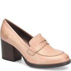 Holliston | Born Shoes Fall Slip-on Heels, Casual Medium Width Leather Shoes For Work, Medium Width Leather Loafers For Work, Fall Leather Shoes With Block Heel And Medium Width, Fall Leather Shoes With Block Heel, Business Casual Heels With Leather Sole And Medium Width, Business Casual Heels With Leather Sole, Leather Loafers Medium Width For Work, Leather Loafers For Work Medium Width