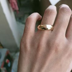 Dome Ring for Women in Gold and Silver Stackable Pinky Ring Chunky Bold Signet Statement Ring Valentine's Day Gift for Her Minimalist Ring Brass Dome Ring With Polished Finish And Open Design, Polished Brass Dome Ring With Open Design, Brass Round Band Jewelry Gift, Gold Minimalist Dome Ring In Brass, Brass Rings With Polished Finish For Wedding, Minimalist Gold Dome Ring In Brass, Simple Hammered Ring Jewelry, Minimalist Gold Brass Rings, Brass Open Ring With Polished Finish