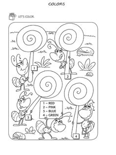 coloring pages for kids with the words color and pictures on them in black and white