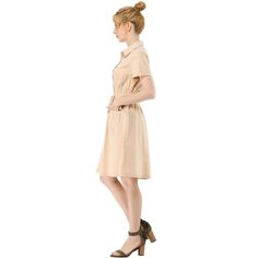 The casual, elegant look of this pretty dress will keep you looking great all the time. The short-sleeve shirt dress is cut with a relaxed silhouette and features a drawstring to cinch in the waist and plenty of practical pockets. Pair it with ankle boots or heels for a chic silhouette. Perfect for spring, summer, and autumn, and it is also suitable for any occasion. Spring Short Sleeve Dress For Daywear, Relaxed Fit Short Sleeve Dress For Spring Daywear, Casual Short Sleeve Dress For Spring Daywear, Casual Short Sleeve Knee-length Dress For Daywear, Casual Knee-length Short Sleeve Dress For Daywear, Casual Knee-length Short Sleeve Dress For Work, Casual Short Sleeve Knee-length Dress For Work, Casual Short Sleeve Summer Dress For Work, Spring Shirt Dress With Pockets And Short Sleeves