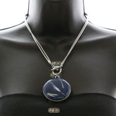 Lane Bryant Silver And Blue Convertible Necklace 10" Short And 18" Long Lbe45 Blue Jewelry With Detachable Round Pendant, Blue Jewelry With Detachable Pendant, Elegant Silver Necklace With Interchangeable Details, Blue Necklace With Detachable Round Pendant, Blue Metal Necklace With Round Pendant, Blue Round Pendant Metal Necklace, Blue Metal Round Pendant Necklace, Elegant Blue Necklace With Silver Chain, Formal Blue Metal Necklace