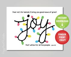 a christmas card with the word joy on it and two different colored circles around it