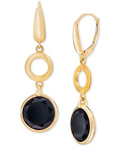 in stock Modern Macy's Jewelry With Polished Finish, Modern Polished Earrings From Macy's, Macy's Modern Earrings With Polished Finish, Macy's Modern Polished Earrings, Macy's Polished Finish Earrings For Formal Occasions, Macy's Formal Drop Earrings, Gold Dangle Jewelry With Black Enamel, Polished Finish Drop Earrings For Evening, Modern Round Earrings From Macy's