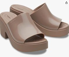 Can you believe these are crocs!? Okay crocs!!!! #paidlink Heel Crocs, Sandal Crocs, Croc Heels