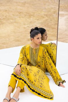 Mishal (B) – Sania Maskatiya International Yellow Bollywood Kaftan For Eid, Bollywood Style Yellow Kaftan For Eid, Yellow Bollywood Style Kaftan For Eid, Yellow Palazzo Set With Dabka Straight Kurta, Bollywood Style Yellow Silk Kurta, Elegant Yellow Palazzo Set With Straight Kurta, Bohemian Yellow Palazzo Set With Printed Motifs, Yellow Bohemian Palazzo Set With Printed Motifs, Yellow Silk Kurta For Eid