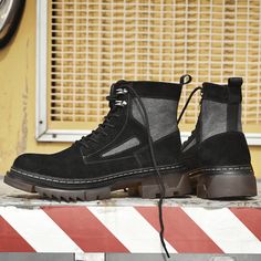 Color: Black,Khaki Closure Type: Lace-up Feature: Soft,Slip Resistant Size: US 10.5,US 8,US 9,US 10,US 11,US 7.5,US 8.5,US 6.5 Upper Material: Genuine Leather Outsole Material: Rubber Outdoor Leather Martin Boots With Reinforced Heel, Streetwear Steel Toe Ankle Martin Boots, Black Martin Boots With Reinforced Heel For Fall, Black Rugged Lace-up Boots With Plain Toe, Black Combat Boots With Rubber Sole For Fall, Leather Martin Boots With Steel Toe, Black Rubber Sole Work Boots For Fall, Black Rugged High-top Lace-up Boots, Rugged Black High-top Lace-up Boots