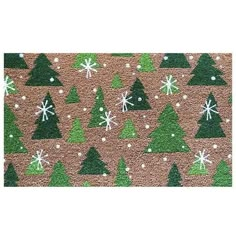 a door mat with christmas trees on it