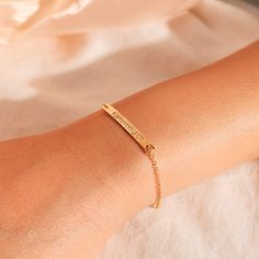 "Elevate your gifting with our 925 sterling silver gold plated personalized bracelets. Engraved with your name, initial, or a special date, they're more than just jewelry - they're a heartfelt, personalized gift for her, a constant reminder of your unique connection and thoughtfulness #YOU MAY LIKE THIS silver bar cotton bracelet https://www.etsy.com/listing/1492776594/silver-bar-cotton-bracelet-best-gift Heart Charm Bracelet https://www.etsy.com/listing/1483035072/heart-charm-bracelet-custom-en Personalized Name Bracelet For Anniversary, Meaningful Personalized Name Bracelet For Anniversary, Classic Name Bracelet For Mother's Day Gift, Personalized Name Bracelet For Gift, Personalized Name Bracelet For Gifts, Personalized Meaningful Name Bracelet Gift, Dainty Personalized Name Bracelet For Anniversary, Classic Personalized Name Bracelet As A Gift, Classic Personalized Name Bracelet As Gift