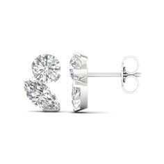 Atmos Round Marquise Diamond Two Stone Studs_Product angle _PCP Main Image Anniversary Diamond White Marquise Cut Earrings, Stone Studs, Marquise Diamond, Stone Earrings, Round Cut Diamond, Birthday Anniversary, Round Cut, Special Occasion, The Beauty