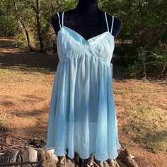 Nwt Flora Nikrooz Nightgown Nightie Babydoll Soft Sky Blue Blue Sheer Sleep Dresses, Sheer Blue Sleep Dresses, Sheer Summer Nightgown For Bedtime, Summer Sheer Night Sleepwear, Sheer Blue Nightgown For Bedtime, Sheer Blue Nightgown, Sheer Spring Sleepwear, Sheer Summer Sleepwear For Bedtime, Sheer Blue Sleepwear For Spring