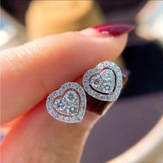 Brand New .925 Stamped #E163 Heart Shaped Earrings, Stud Earrings For Women, Sterling Silver Studs, Sterling Silver Earrings Studs, Fashion Mode, Elegant Jewelry, Ladies Party, Silver Earrings Studs, Wholesale Jewelry