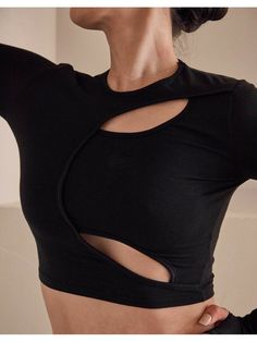 Editor's NotesThis long sleeve crop top made in soft fabric wraps around the body line nicely. The unique cut out design from shoulder to side creates illusion as if there are two garments layered. Style this crop top with any bottoms for easy trendy daily look.- Stretch fabric- No pockets for bra pad- Unique cut out design- Logo embroidery at sleeve hem- Cropped length- Soft touch cotton-modal blend fabric- Thumbhole at the sleeve hemMeasurements(in.)XS-S / M-L / L-XL- Shoulder: 12.99 in. / 13.39 in. / 14.17 in.- Chest: 13.78 in. / 14.17 in. / 14.96 in.- Hem: 11.81 in. / 12.20 in. / 12.60 in.- Sleeve Length: 24.80 in. / 25.20 in. / 25.59 in.- Cuff Opening: 3.35 in. / 3.54 in. / 3.94 in.- Total length: 15.75 in. / 16.14 in. / 16.93 in.*Model info: Height 5’ 6”, 32-24-39, Fitting size Top X Fitted Party Tops With Thumbholes, Versatile Fitted Crop Top For Layering, Trendy Cutout Tops For Fall, Fitted Long Sleeve Top With Cutout, Fitted Cutout Cropped Tops, Fitted Cropped Tops With Thumbholes, Fitted Cropped Cutout Tops, Fitted Long Sleeve Crop Top For Night Out, Fitted Cropped Shrug For Layering