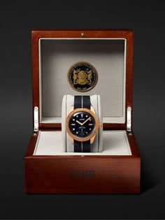 Oris continues its collaboration with the Carl Brashear Foundation to create this third-generation watch inspired by the US Navy master diver's legacy. Limited to just 2, 000, it's been manufactured in Switzerland with a bronze case and the new in-house calibre 401, a highly anti-magnetic automatic movement that has a five-day power reserve. It's engraved with a helmet on the case back and fitted on an Erika's Originals MN™ strap made from comfortable stretch-nylon webbing. We offer a two-year … Carl Brashear, Aviator Watch, Us Navy, Mr Porter, Diver, Luxury Watches, Limited Editions, Gold Watch, Midnight Blue