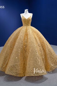 Beaded Gold Wedding Dresses Spaghetti Strap Ball Gown 67455 Gown Dress For Women, Heavy Beaded Wedding Dress, Gold Ball Gown, Wedding Dresses Spaghetti Strap, Ball Gown Dress, Gold Wedding Dress, Backless Evening Dress, Satin Evening Dresses, Sequin Prom Dress