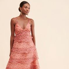 Venus Rising Midi Tiered Dress | Nuuly Rent Casual Wedding Guest Dress, Senior Sunset, Prom 2k24, Washington Trip, Casual Wedding Guest, Smart Casuals, Gala Dress, 16 Dress, Style 2023