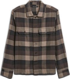 Classic Button-up Flannel Shirt For Fall, Relaxed Fit Flannel Shirt For Workwear In Fall, Flannel Tops For Workwear In Fall, Long Sleeve Flannel Shirt For Fall, Fall Long Sleeve Flannel Shirt, Fall Plaid Flannel Shirt With Pockets, Cotton Shacket For Fall, Fall Cotton Shacket, Plaid Top With Pockets And Spread Collar